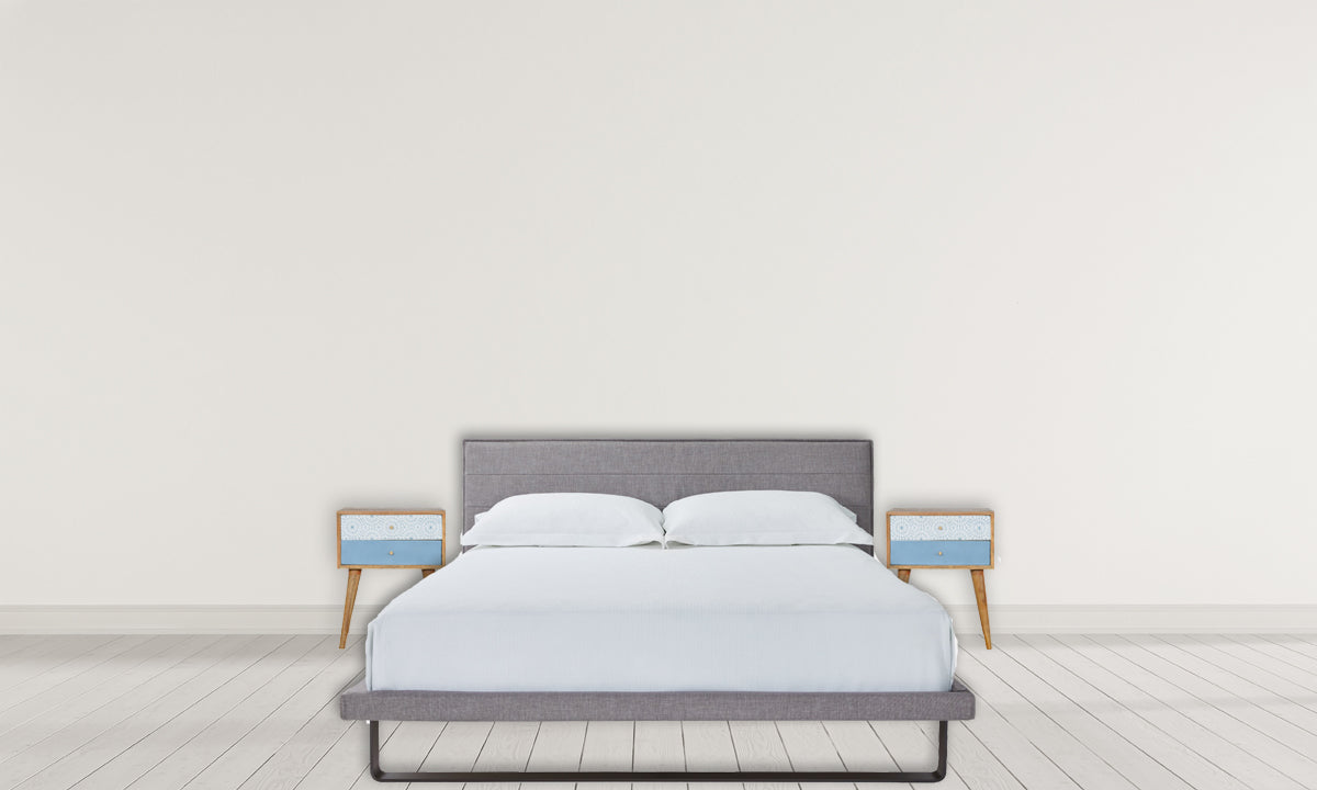Blue Patterned Bedside